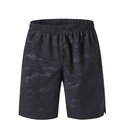Men's reflective basketball shorts in camouflage and stripes pattern, black colour, polyester fibre