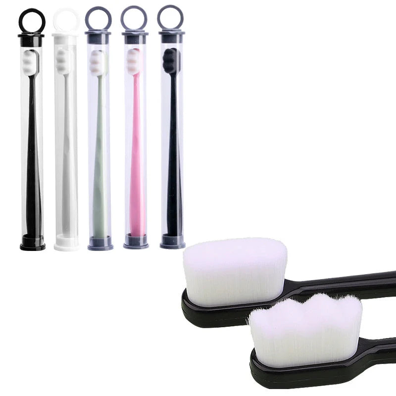 Ultra-fine nylon toothbrush with super soft 2.3cm bristles for sensitive gums