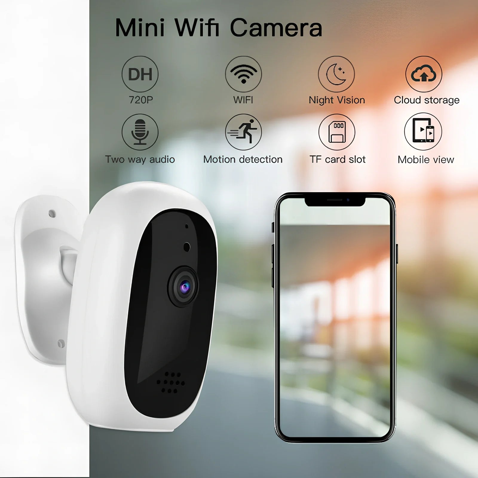 Wireless security camera with cloud storage and mobile monitoring capabilities