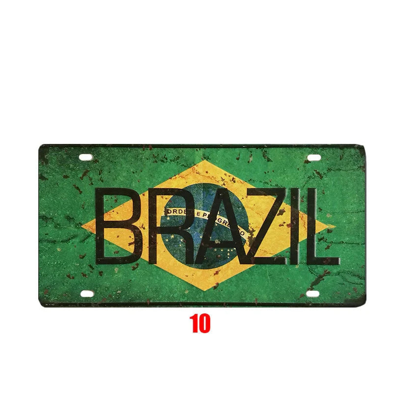 Vintage tin national poster with retro style and durable metal construction