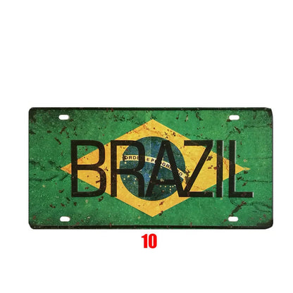 Vintage tin national poster with retro style and durable metal construction