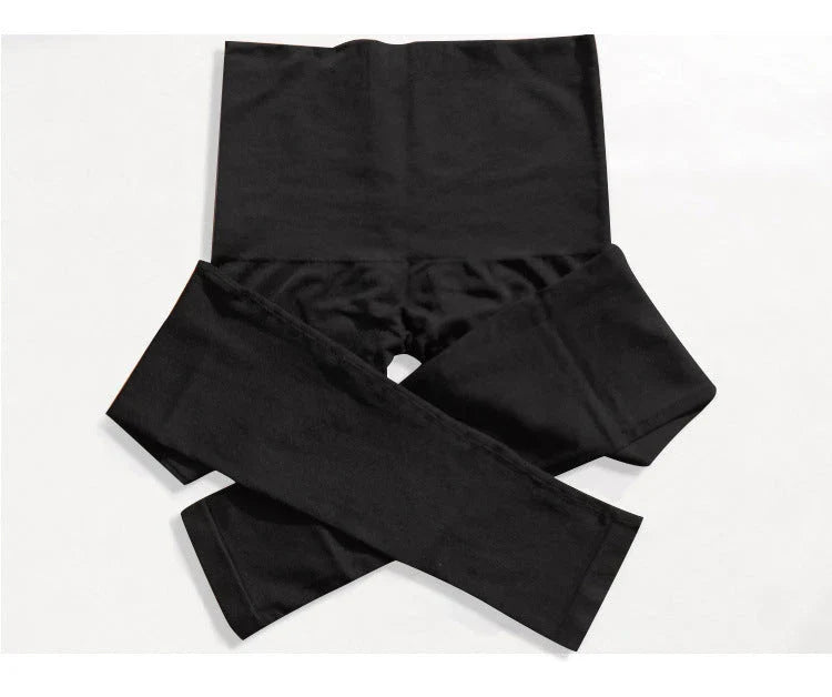 High waist seamless body shaping cropped pants in black for instant slimming effect