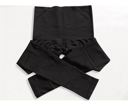 High waist seamless body shaping cropped pants in black for instant slimming effect