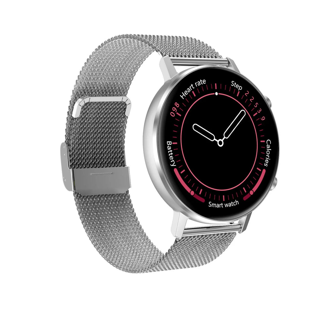 DT96 smart bracelet with steel wrist strap and 1.3-inch display screen