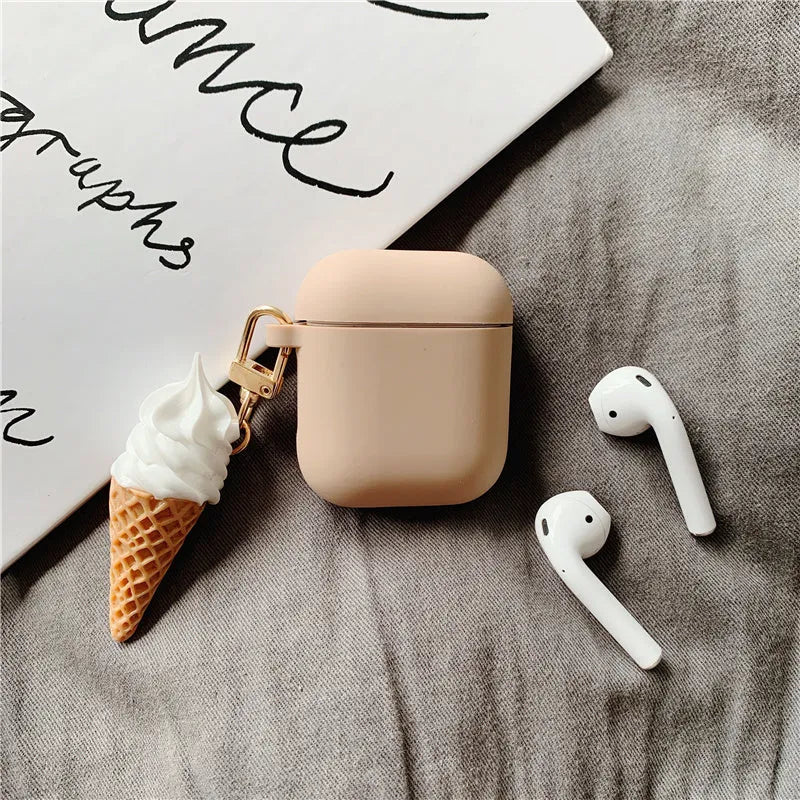 Cylinder ice cream design silicone case for Apple AirPods 2 wireless Bluetooth earbuds