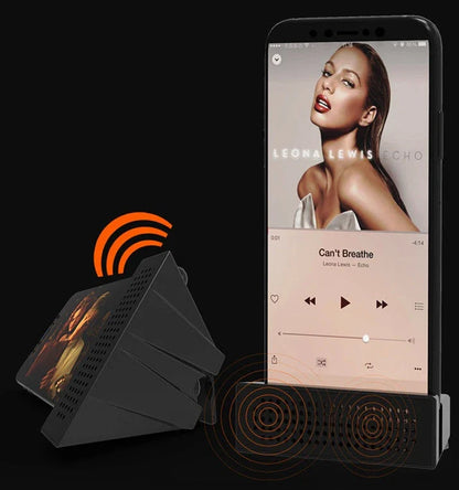 Mini speaker phone holder for Apple iPhones in various colors