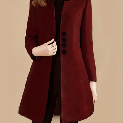 Women's slim-fit modal coat with rabbit fur fabric in army green colour, showing 40cm short length and Korean style cut