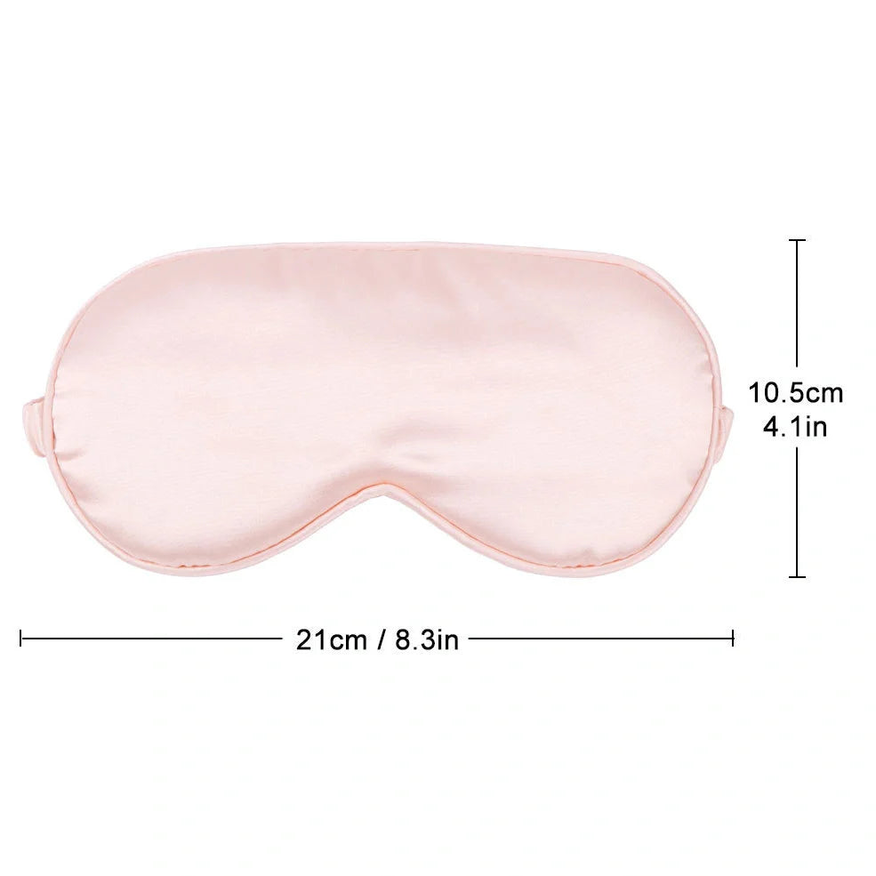 Silk double-sided eye mask in peacock blue and silver with adjustable strap, showing contoured nasal bridge design