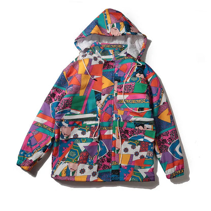 Graffiti trench coat in 100% cotton with unique design