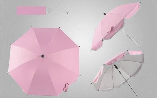 A 360-degree swivel pram umbrella with high-density UV protection and durable steel construction