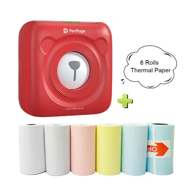 Compact wireless thermal printer for printing photos, labels, and memorabilia directly from your smartphone