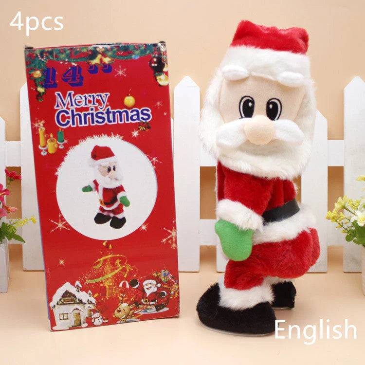 14-inch dynamic shaking hip Santa Claus ornament with music and dance features