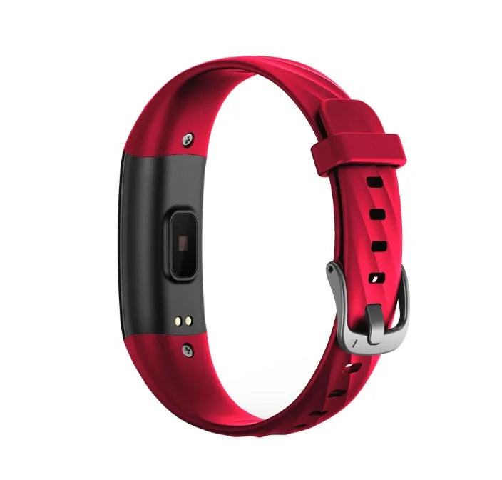 S5 smart bracelet with heart rate and step counter in black on wrist