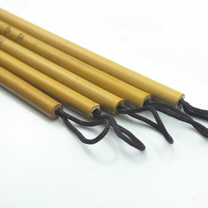 Red Chinese calligraphy writing brush with mixed hair brush head on wooden penholder
