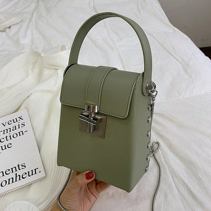 Horizontal square wild shoulder chain bag in various colors