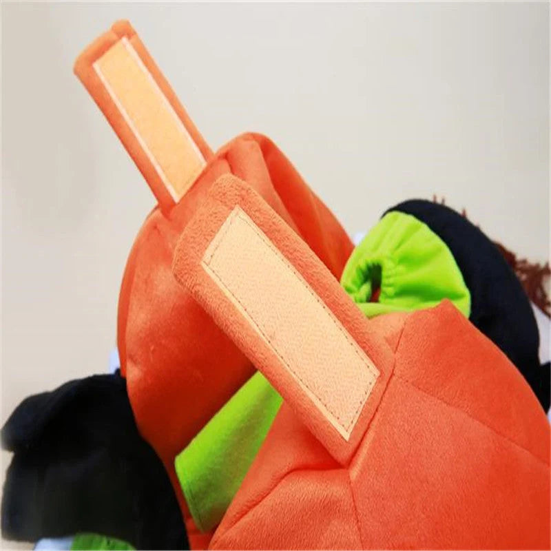Orange cotton pet Halloween pumpkin dress with adjustable Velcro