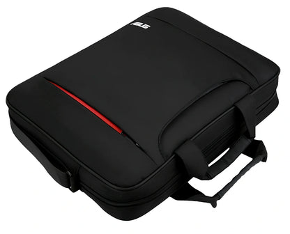 Black diagonal shoulder laptop bag with multiple compartments for 15.6-inch ASUS devices