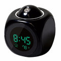 LED alarm clock with dome shape LCD display swivel projector black white ABS