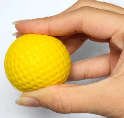 10 yellow PU foam soft golf balls for indoor practice, 41mm diameter, low impact and safe