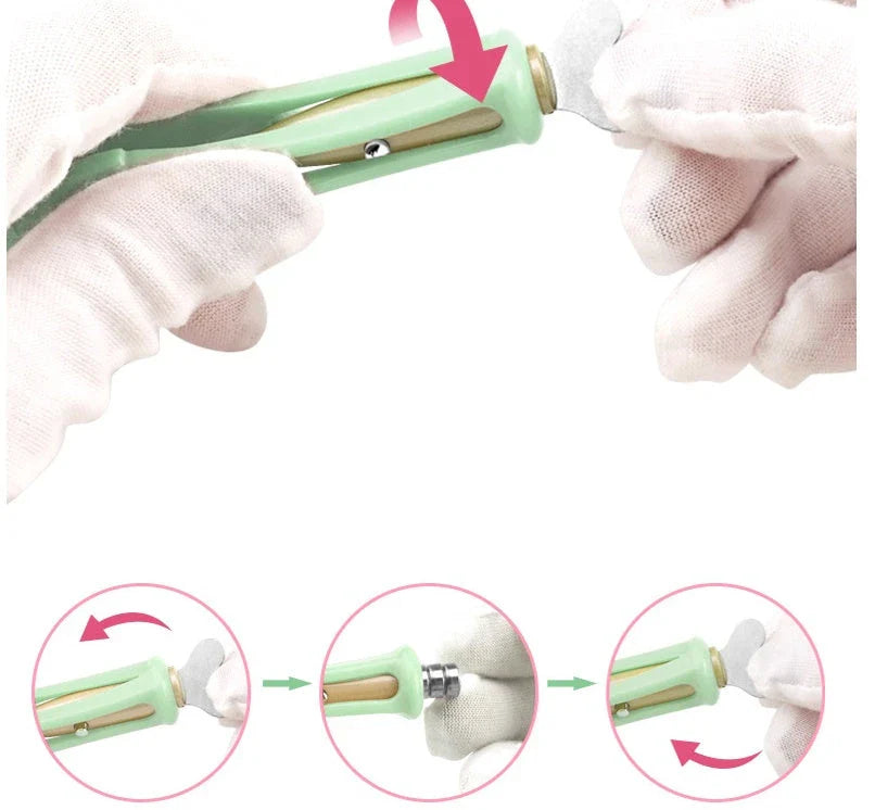 Children's rechargeable luminous ear pick in green and purple