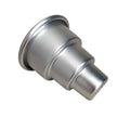 Silver aluminium alloy three-layer cake mould set showing large, medium and small graduated sizes