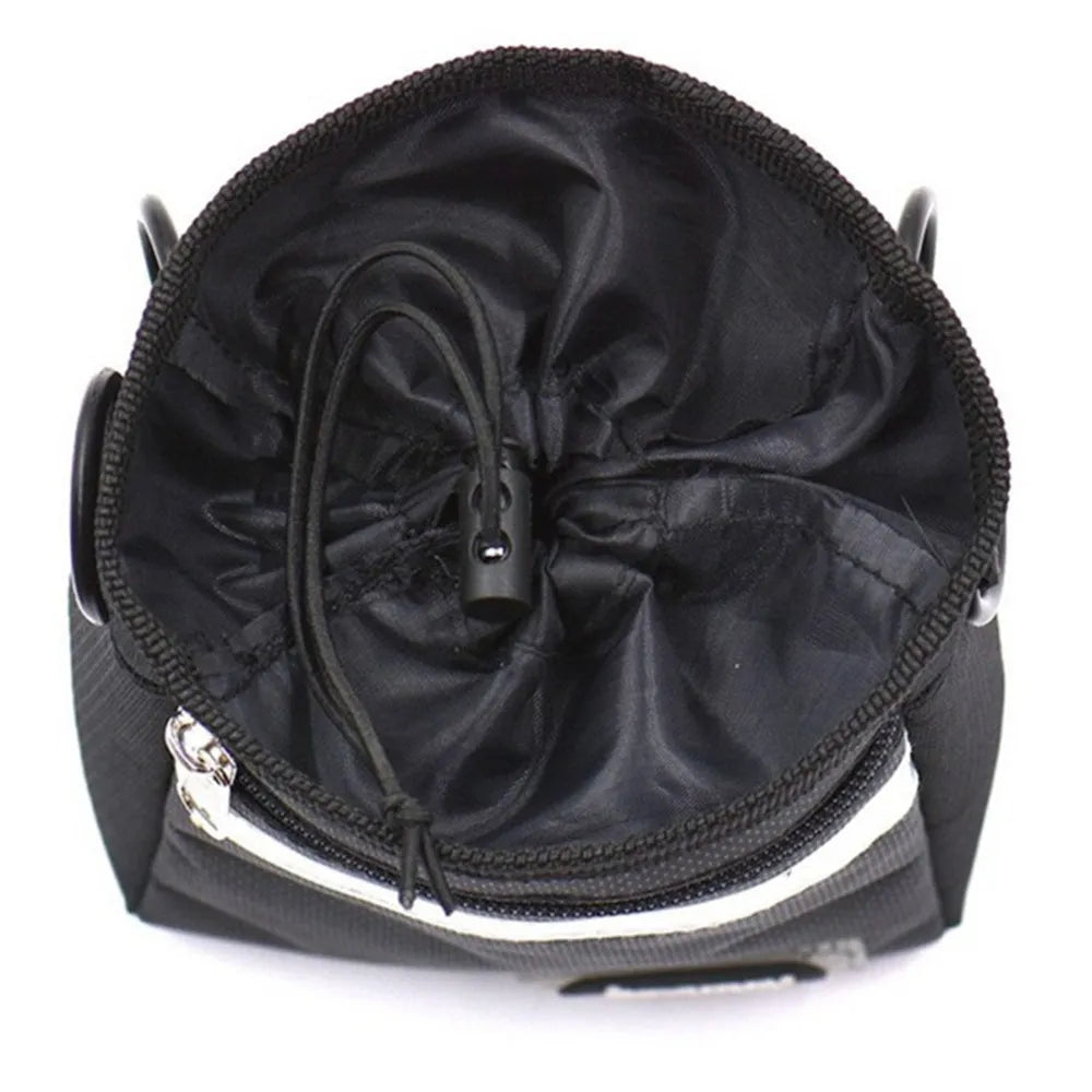 Black dog training belt bag made of Oxford cloth and polyester with adjustable waist belt