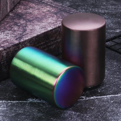 Stainless steel magnetic beer bottle opener with brushed metal finish