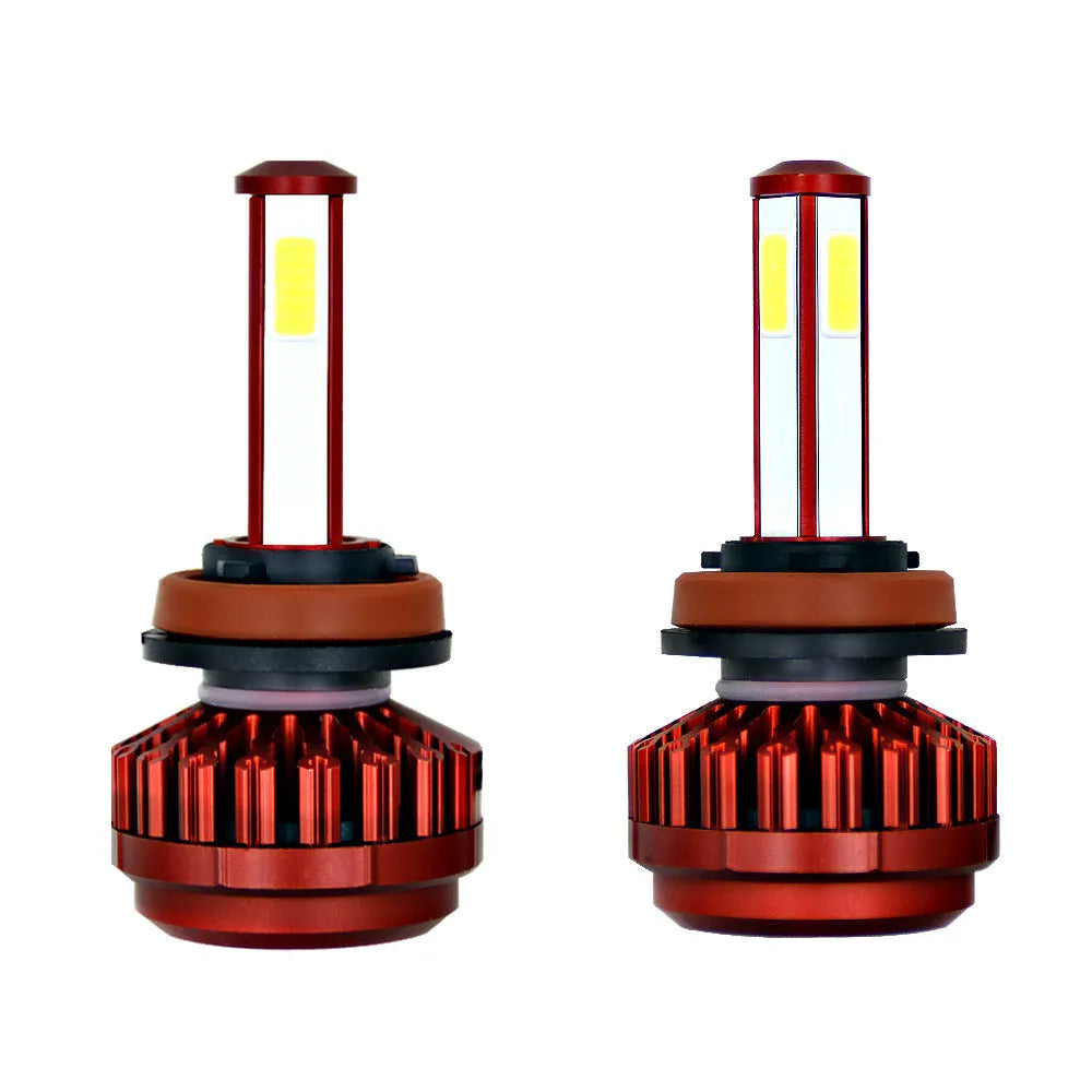 Car LED headlamp bulb 80W 8000lm 6000K white with double ball bearing fan and COB chip