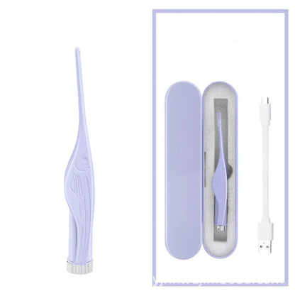 Children's rechargeable luminous ear pick in green and purple