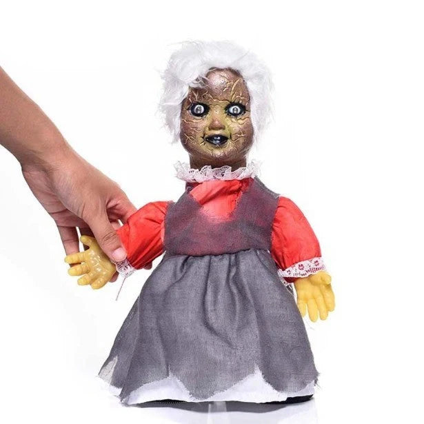 Halloween decoration walking doll with voice activation, glowing eyes, and walking feature