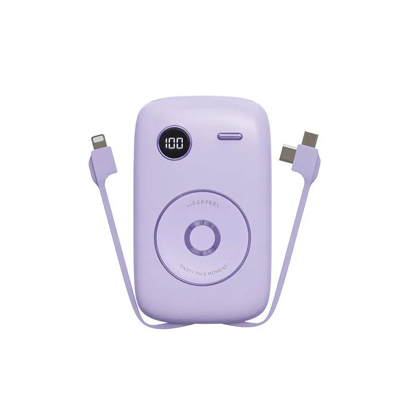 Sharing Mini 10000mAh retro portable power bank in blue with multi-U port output