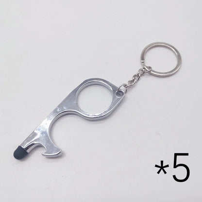 Alloy protective door opener keychain in various colours, 7.9cm in size