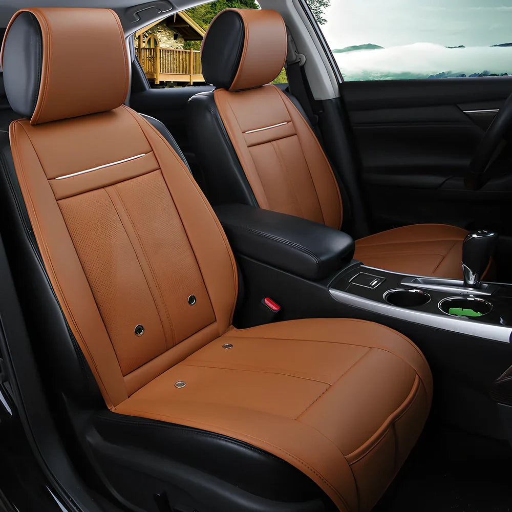 Winter car heating cushion in black, 125cm x 52cm diamond velvet with massage blowers and non-slip base