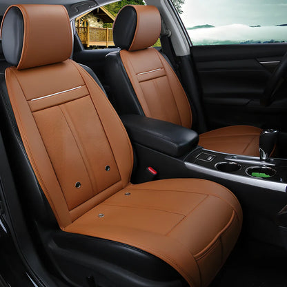 Winter car heating cushion in black, 125cm x 52cm diamond velvet with massage blowers and non-slip base