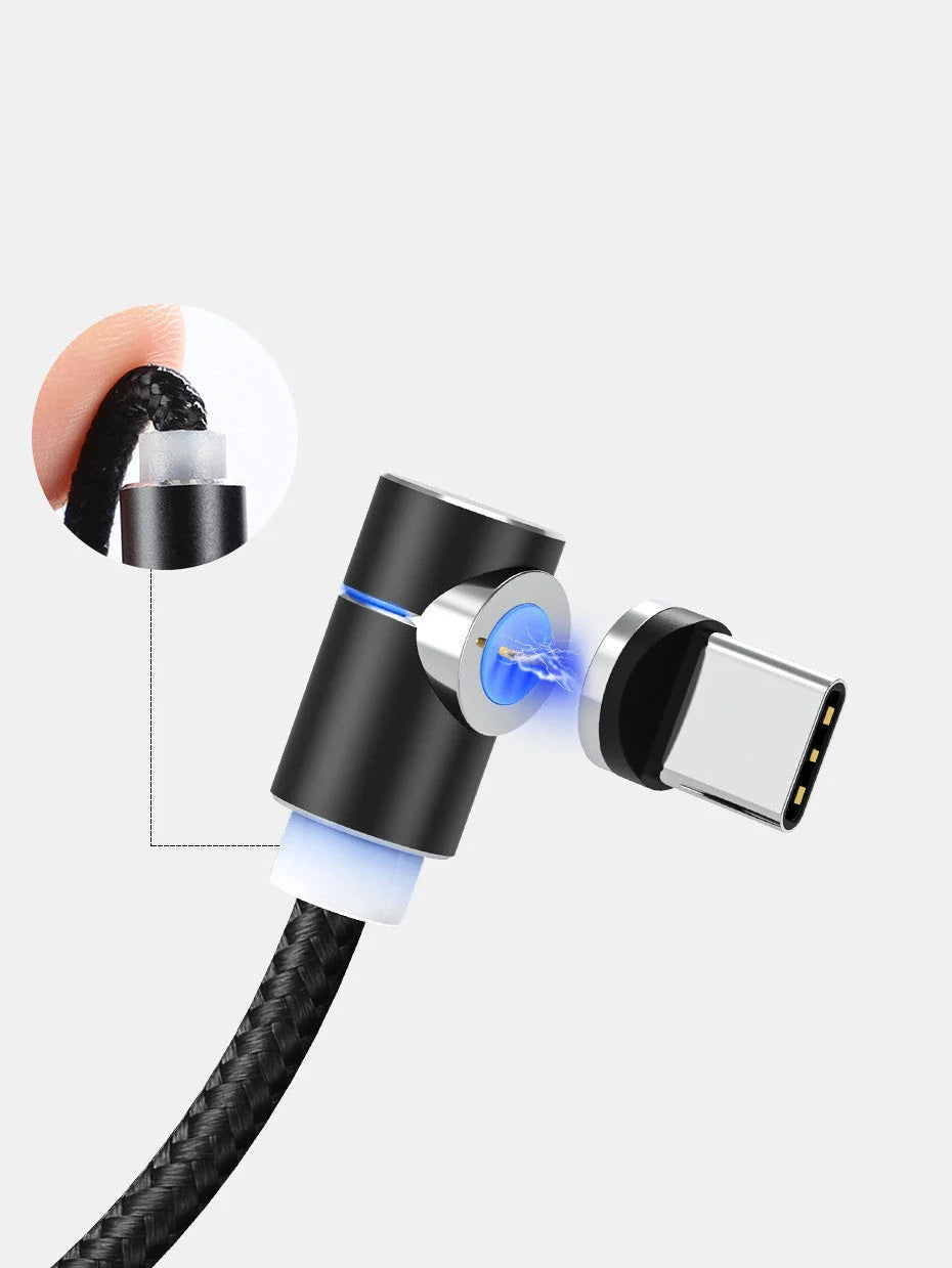 360 Degree Magnetic Charging Cable with LED indicator for fast charging and data transfer