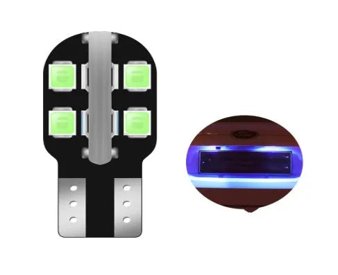 12V T10 LED car license plate light bulb in white colour with wedge base
