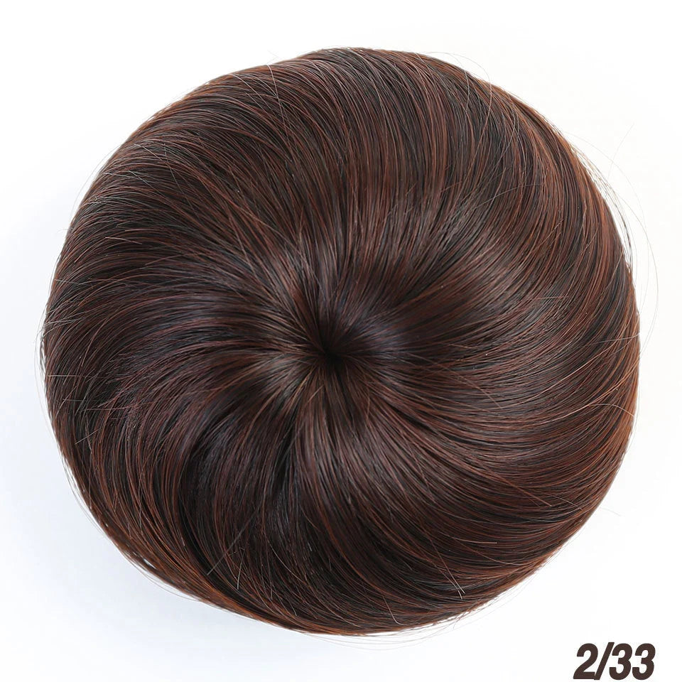 Synthetic hair wig with decorative flower buds in various colors
