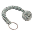 Seven-core umbrella rope keychain with steel ball in black colour on keyring