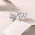 1-carat moissanite S925 silver wedding ring with platinum plating, diamond pen inspectable, gift box