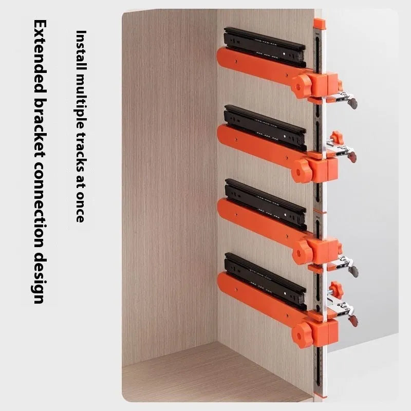 Drawer track holder guide rail installation auxiliary tool with copper cutting edge and rapid clamp