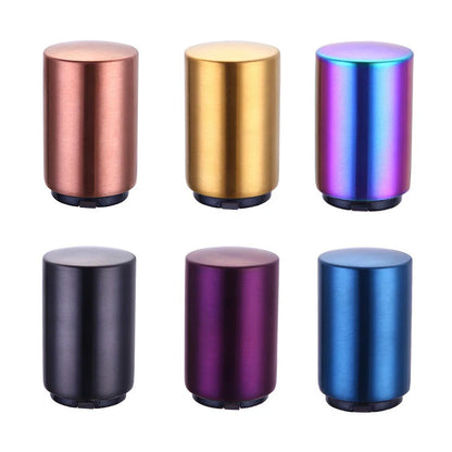 Stainless steel magnetic beer bottle opener with brushed metal finish