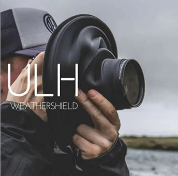 Black conical silicone lens hood for DSLR cameras showing large and small size options