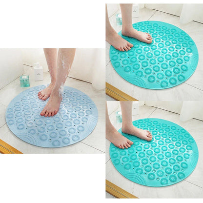 Textured Surface Round Shower Mat with Massage Texture, Non-Slip Suction Cups, and Drainage Holes for Kiwi Bathrooms