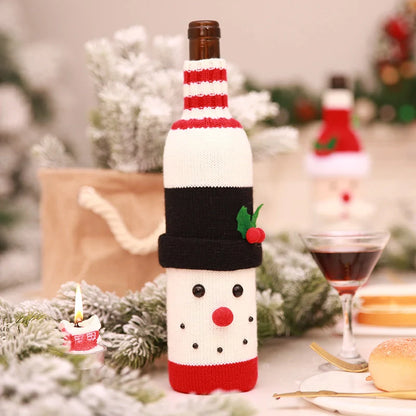 Festive Christmas wine bottle socks in vibrant holiday designs