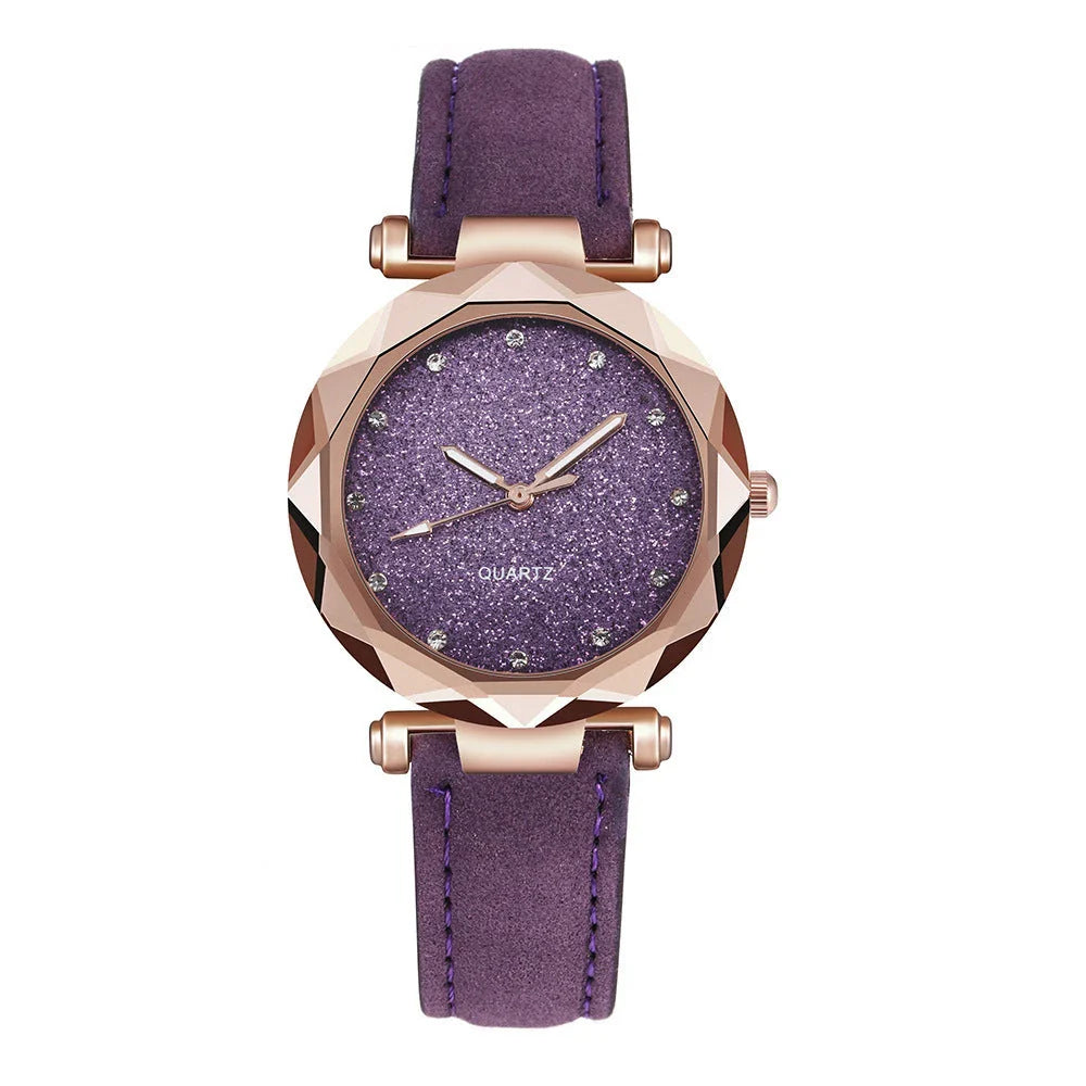 Stylish starry wristwatch with a variety of color options, featuring a sleek design and premium materials.