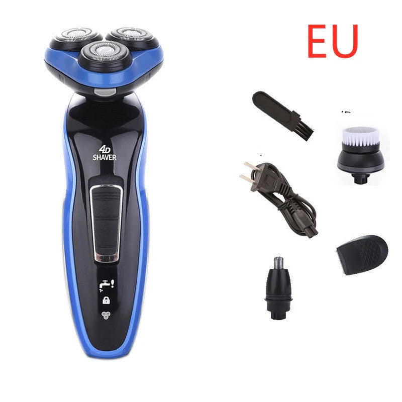 4-in-1 Electric Shaver with Triple Blade for Men - Compact and Rechargeable