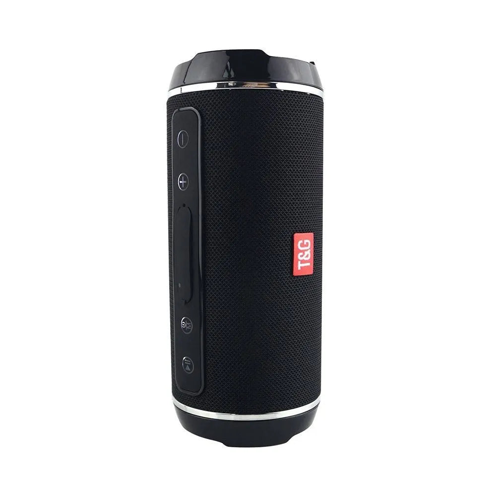 Portable wireless Bluetooth speaker with FM radio, TF card slot, and USB port for outdoor music playback