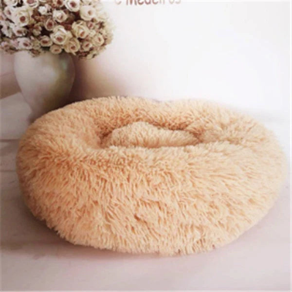 Round long hairy cat mattress in various colours and sizes for pet comfort