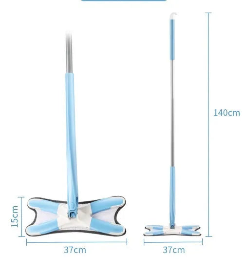 Hand-Free Flat Mop in Grey with microfibre pad for hands-free floor cleaning