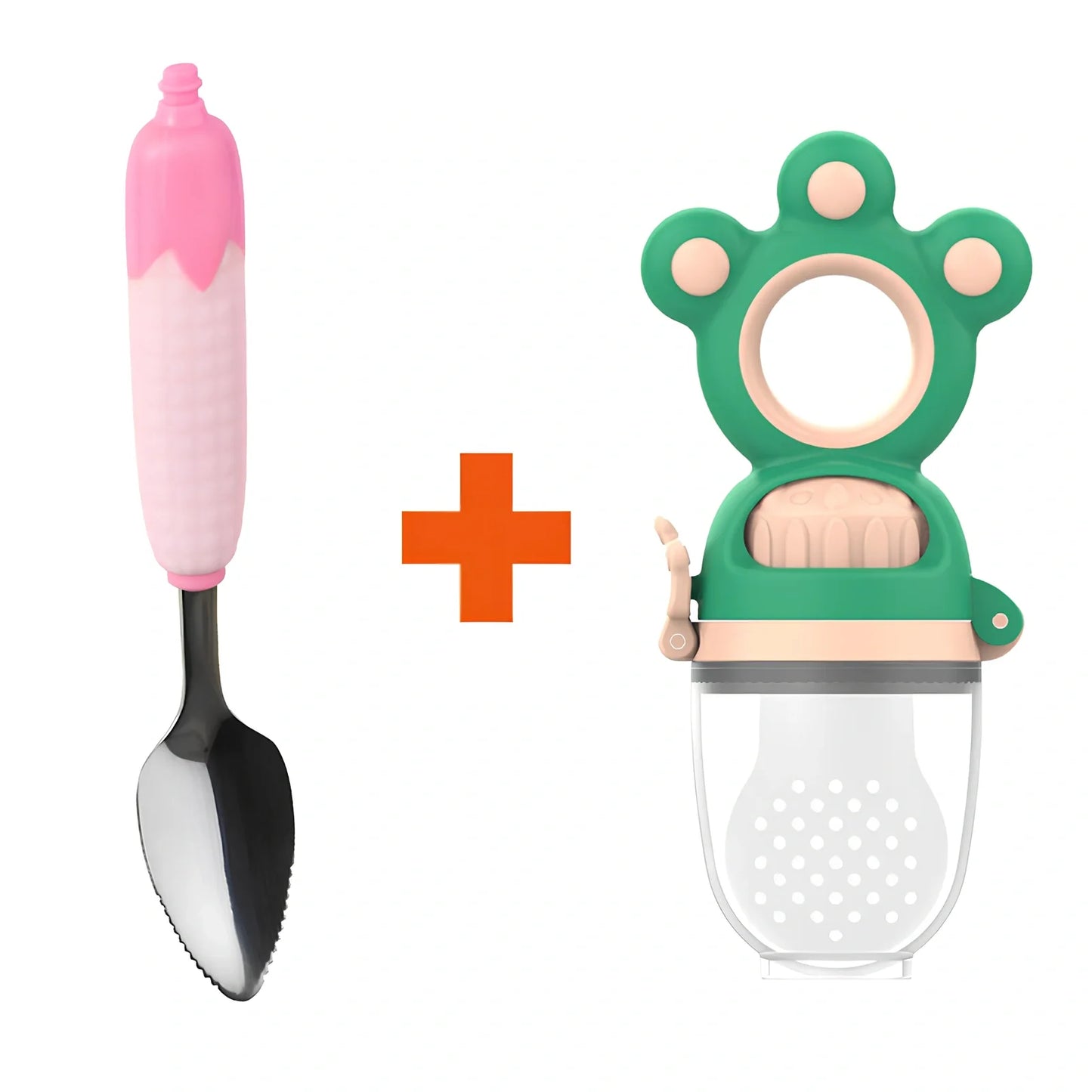 Baby fruit pacifier feeder with silicone mesh for safe feeding, BPA-free and sterilizable